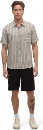 tentree Dundas Shirt in Clay/wide Pinstripe at Nordstrom, Size Xx-Large