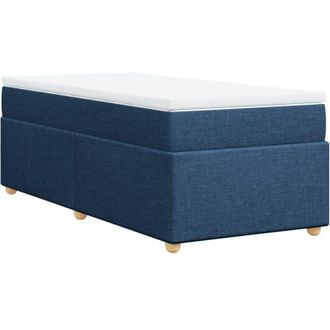 vidaXL Cama Box Spring Con Colch&oacute;n Tela Azul 90x190 Cm Vidaxl