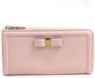 Ferragamo Pre-owned Leren Portemonnee - Dames - Vintage Accessoires - Roze - ONE Size - Leer - Vintage
