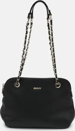DKNY Dkny Black Leather Dome Satchel