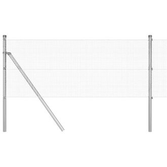 Berkfield Home Welded Wire Fence with 13 Posts 0.4x100 m Galvanised Steel in Silver