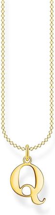 Thomas Sabo Womens Accessories Chain Necklace with Lettering Charm in Gold Colour - One Size