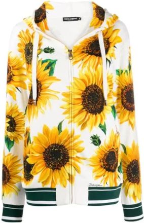 Dolce & Gabbana White Sunflower Hoodie Size S