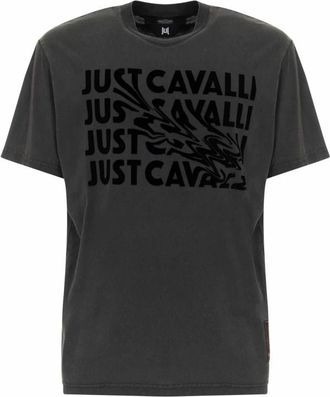 Just Cavalli T-shirts en Polos - Heren - T-shirts - Grijs - S - Katoen - Tops
