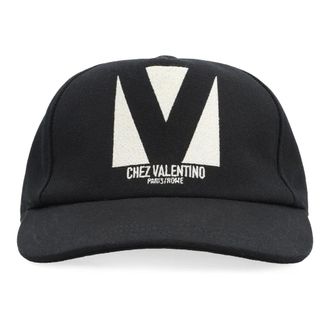 Valentino Garavani Logo Baseballpet - Heren - Petten - Zwart - 59 CM - Katoen - Accessoires