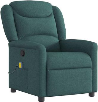 vidaXL Vidaxl - Sillón de masaje reclinable de tela verde oscuro