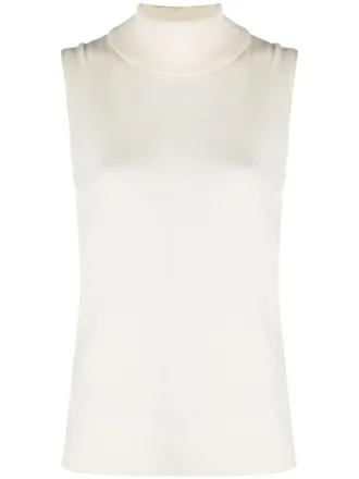N.Peal sleeveless knitted top - women - Cashmere - S - White