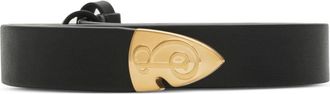 Burberry Thin Leather B shield end belt - women - Calf Leather - L - Black
