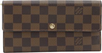 Louis Vuitton Brown Damier Canvas Long Wallet (Bi-Fold) (Pre-Owned)