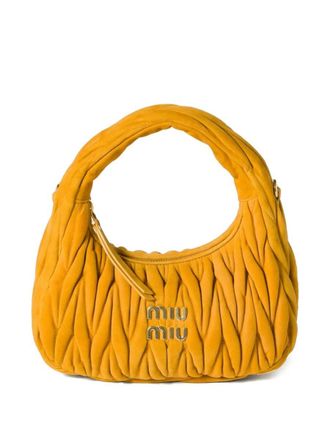 Miu Miu Wander Matelassé Suede Hobo Bag