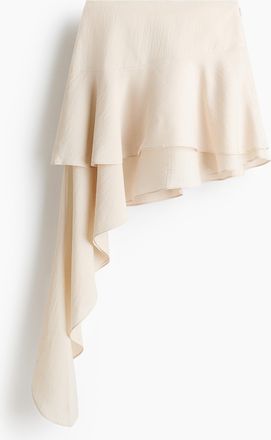 H&M Stufenjupe mit Drapierung - Hellbeige