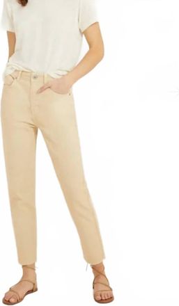 Something Navy Straight Leg Mom Jean In Tan