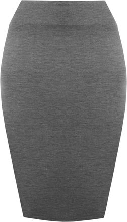 The Celebrity Fashion Womens Plain Jersey Bodycon Pencil High Waisted Ladies Stretch Tube Midi Skirt