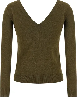 Saint Laurent Cashmere V-Neck Sweater - Olive