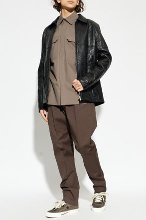 Rick Owens Cotton Shirt With Pockets, Mens, Brown