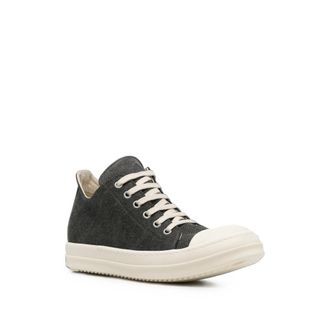 Rick Owens Canvas Low-Top Sneaker - Black