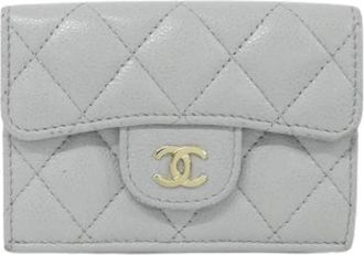 Chanel Pre-owned Tri-fold Portemonnee - Dames - Vintage Accessoires - Grijs - ONE Size - Leer - Vintage