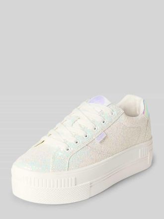 Buffalo Schimmernde Sneaker mit Label-Detail Modell PAIRED GLAM in Weiss, Gr&ouml;&szlig;e 36