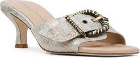 Donald J Pliner Buckle Croc Embossed Slide Sandal in Light Bronze at Nordstrom Rack, Size 9.5