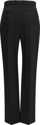 Alexander McQueen Womens Tailored Cotton Pants Black Wool Ovis Aries Trousers