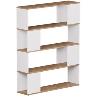 Vicco Separador De Ambientes Eneos, Roble Blanco/dorado, 100 X 124.5 Cm, Vicco