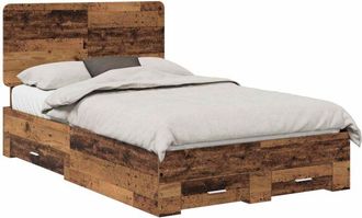 vidaXL Estructura De Cama Con Cabecera Madera Vieja 120 X 190 Cm Vidaxl