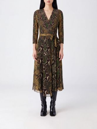 Diane Von F&uuml;rstenberg Animalier Viscose Midi Wrap Dress