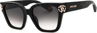 Roberto Cavalli SRC066M 0981 Black with White Temple/Smoke Gradient