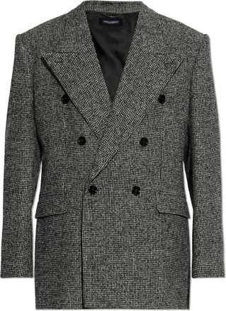 Dolce & Gabbana Wol Blazer met Open Revers - Heren - Blazers - Grijs - M - Wol - Jassen