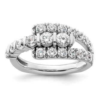 Diamond2Deal 14k White Gold Lab Grown Diamond Wedding Band Ring 1.4Ct Clarity- VS Color- G-H