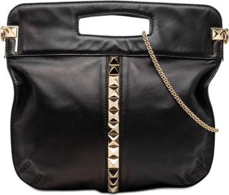 Valentino Pre-owned Valentino Smooth Calfskin Rockstud Cut Out Handle Satchel Ladies 3V8CMW27PUSOYGC2