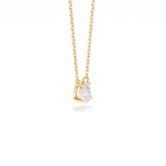 The Diamond Store Wanderlust Floating Princess Cut Lab Diamond Solitaire Necklace 0.33ct H/SI in 18K Gold Vermeil