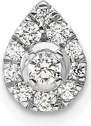 Diamond2Deal 14k White Gold 1/3 Ct Pear Cut Lab Grown Diamond Chain Slide Pendant