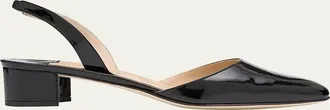 Manolo Blahnik Aspro Leather Slingback Ballerina Pumps