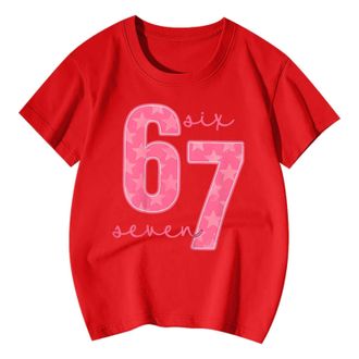 Generic 67 Shirt Kids 67 Fun Meme Gen Alpha Slang T-Shirt for Boys and Girls Color Printing
