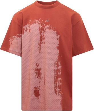 A-Cold-Wall* Heren T-shirt met penseelstreken - Heren - T-shirts - Oranje - XS - Tops