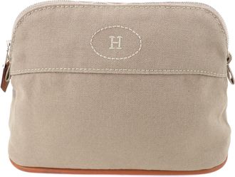 Herm&egrave;s Bolide Beige Cotton 100% Leather Pouch (Pre-Owned)