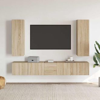 vidaXL Vidaxl - Set Muebles De Sal&oacute;n Tv 5 Pzas Madera Ingenier&iacute;a Roble Sonoma