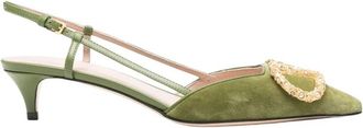 Valentino Vlogo Signature Slingback - Dames - Pumps - Groen - 39 EU - Leer - Schoenen