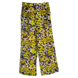 Dries Van Noten Floral Wide Leg Pants in Multicolor Viscose