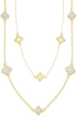 Adornia Set of 2 Assorted Clover Station Necklaces in Gold at Nordstrom Rack