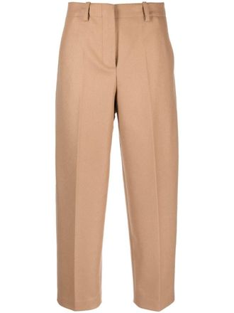 Erika Cavallini Semi Couture pressed-crease gabardine trousers - Neutrals