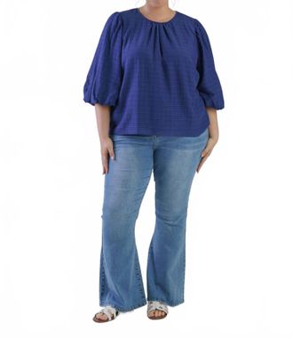 Marie Oliver Harly Crew Neck 3/4 Sleeve Top - Plus In Patriot