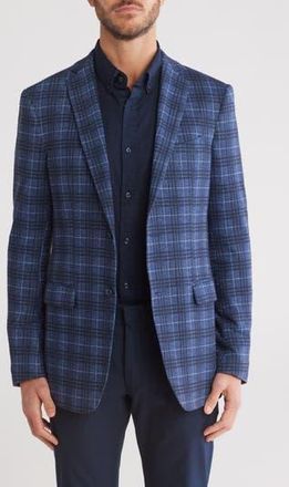 John Varvatos Plaid Wool Sport Coat in Blue at Nordstrom Rack, Size 40 Short