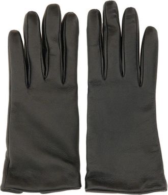 Saint Laurent Cassandre Short Gloves - Dames - Handschoenen - Zwart - 8 1/2 IN - Leer - Accessoires