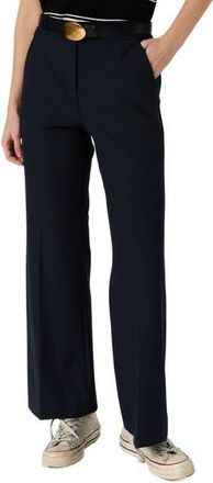 Gerard Darel Avia Mid Rise Tailored Trousers in Navy Blue at Nordstrom, Size 10