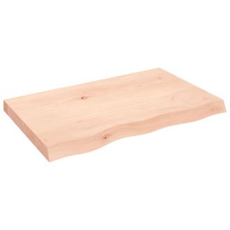 Berkfield Home Wall Shelf 80x50x(2-6) cm Untreated Solid Wood Oak in Brown
