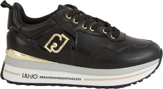 Liu Jo Maxi Wonder 01 - Dames - Sneakers - Zwart - 37 EU - Leer - Schoenen