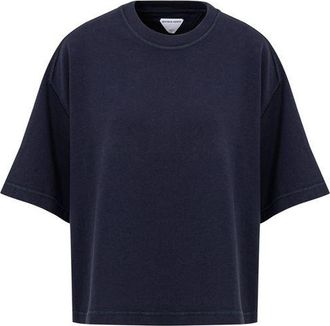 Bottega Veneta Womens Relaxed Fit Tee - Dark Blue Cotton - Size Medium