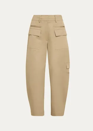 Proenza Schouler Talla Barrel-Leg Cotton Cargo Pants